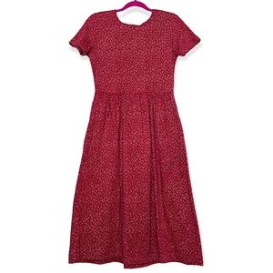 Vintage Talbots Petites A Line Red Floral Shirt Dress Size PP